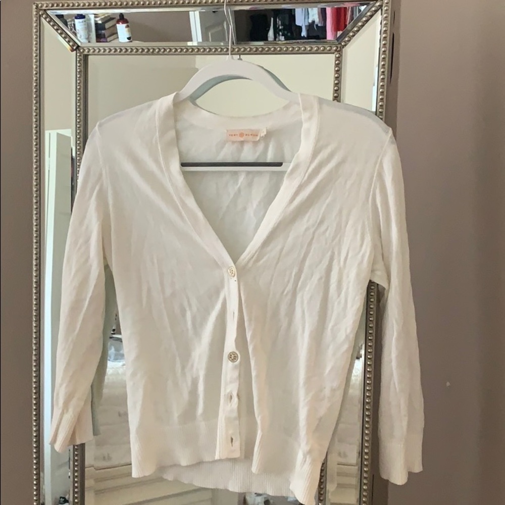 Tory burch white cardigan